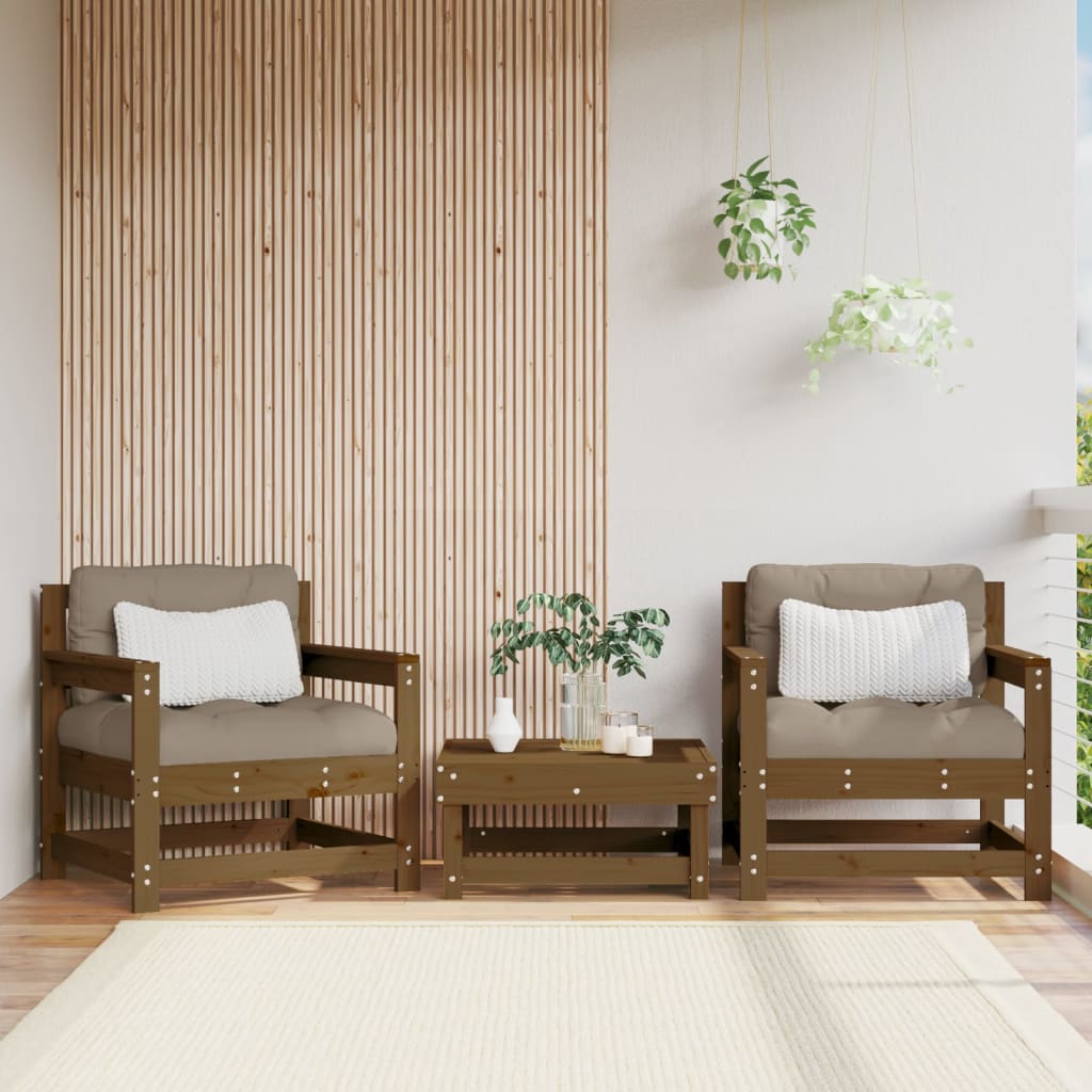Zahradní židle 2 ks medově hnědé masivní borové dřevo