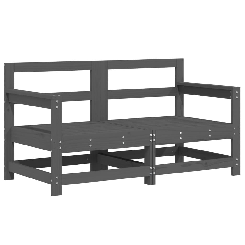 Thumbnail - vidaXL Garten-Ecksofas 2 Stk. Grau Massivholz Kiefer