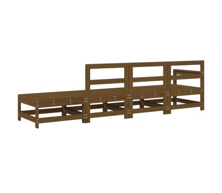 vidaXL Set Salotto da Giardino 4 pz Ambra in Legno Massello di Pino