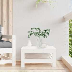 Vrtni stolček za noge bela trdna borovina