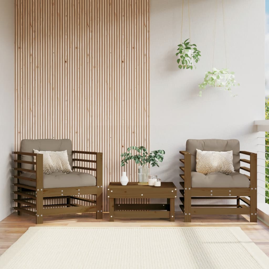 Zahradní židle 2 ks medově hnědé masivní borové dřevo