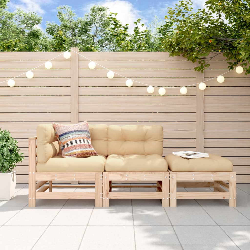 vidaXL Set mobilier de grădină, 3 piese, lemn masiv de pin