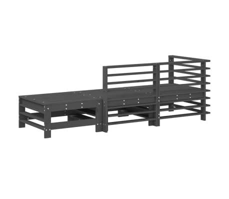 vidaXL 3-delige Loungeset massief grenenhout grijs