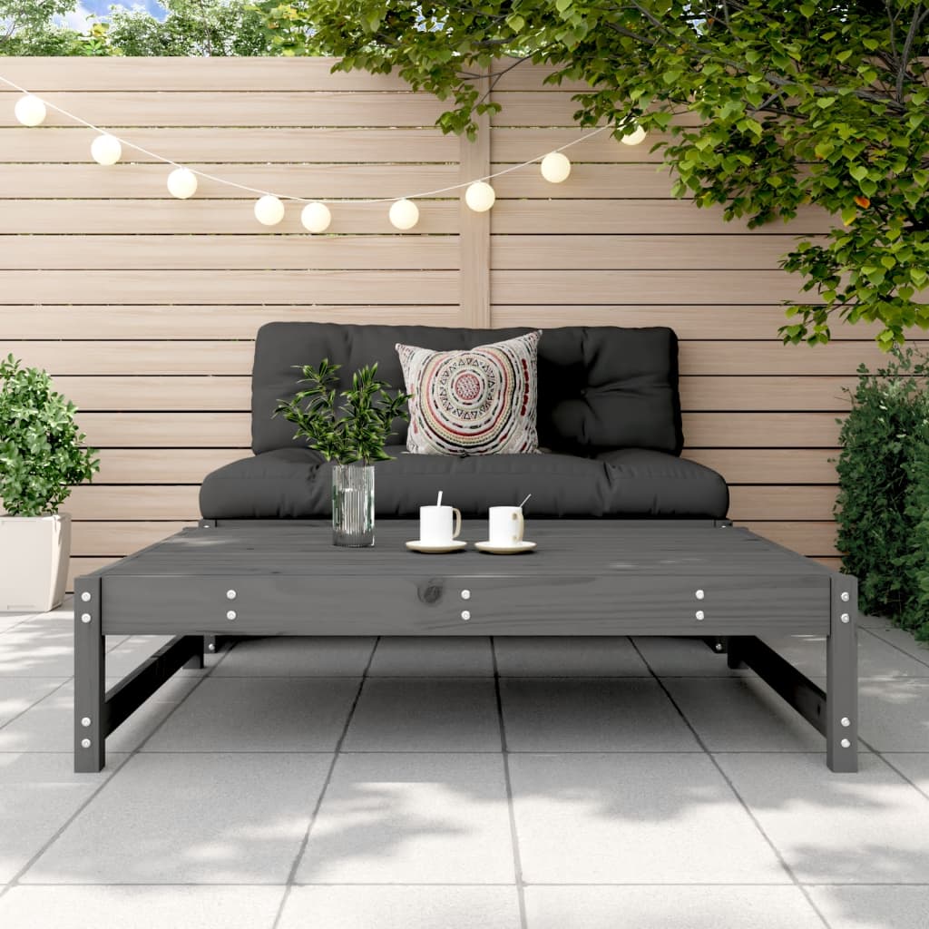 Thumbnail - vidaXL Gartenhocker Grau 120x80 cm Massivholz Kiefer