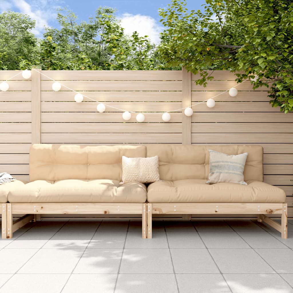 vidaXL Garten-Mittelsofas 2 Stk. 120x80 cm Massivholz Kiefer