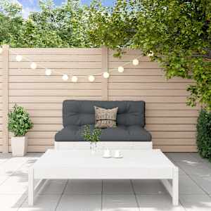 Vrtna sedežna garnitura 2-delna bela trdna borovina