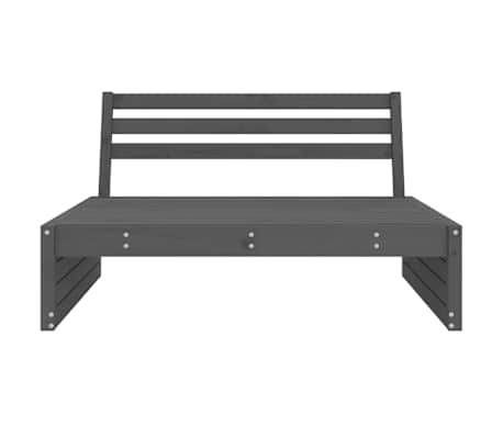 vidaXL Canap&eacute; central de jardin gris 120x80 cm bois de pin massif