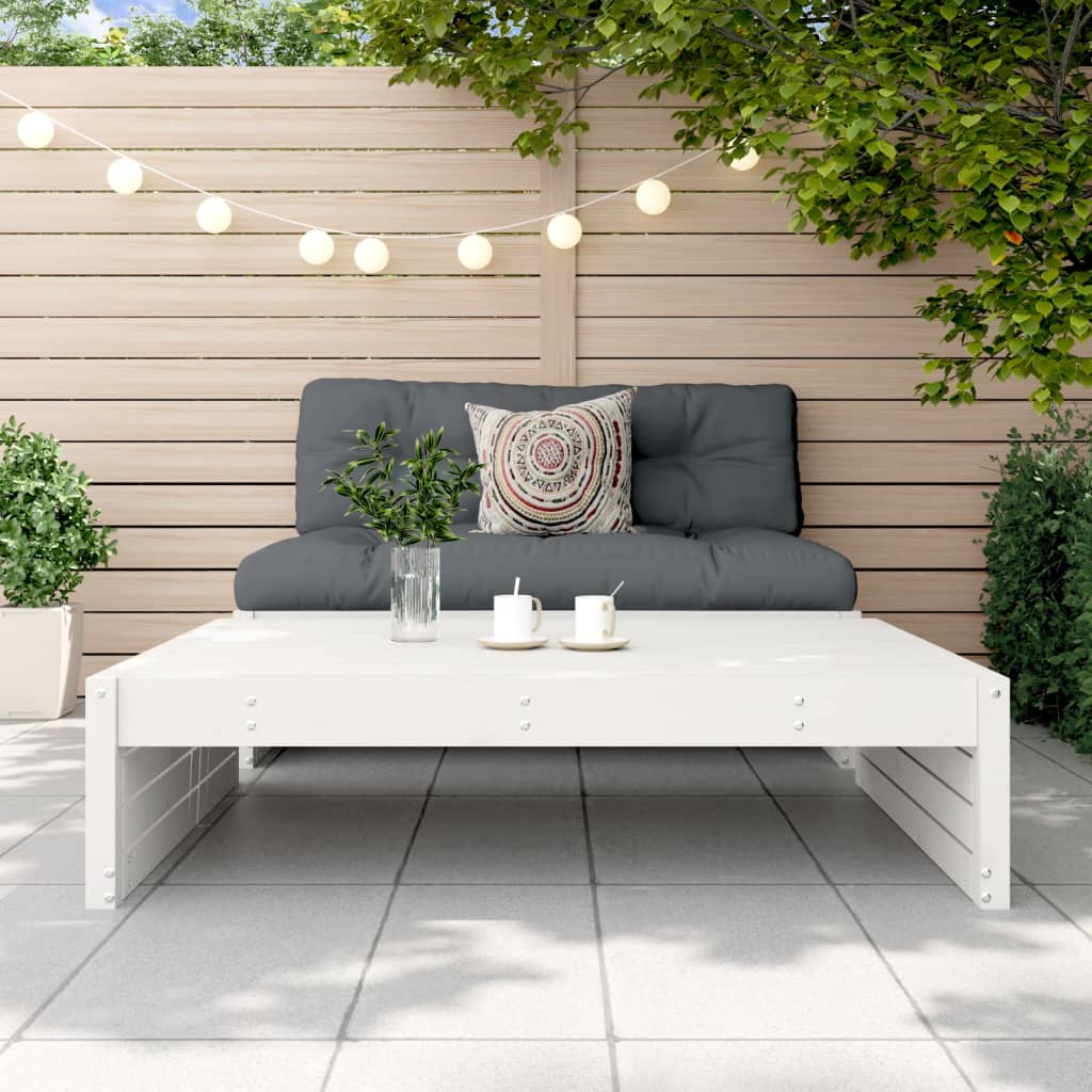 Thumbnail - vidaXL Gartenhocker Weiß 120x80 cm Massivholz Kiefer