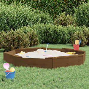 Peskovnik s sedeži medeno rjav osemkotnik trdna borovina