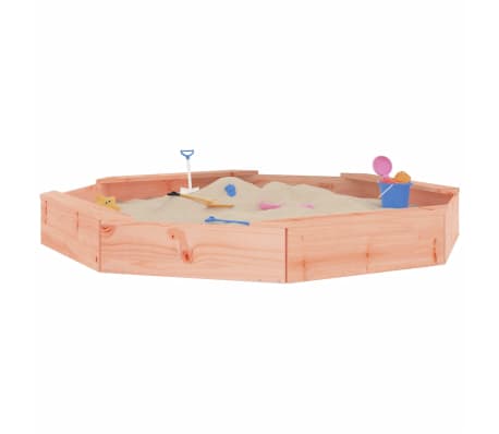 vidaXL Sandkasten mit Sitzen Achteck Massivholz Douglasie