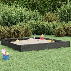 Peskovnik s sedeži siv kvadraten trdna borovina