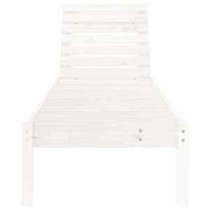 vidaXL Шезлонг, бял, 199,5x60x74 см, борово дърво масив