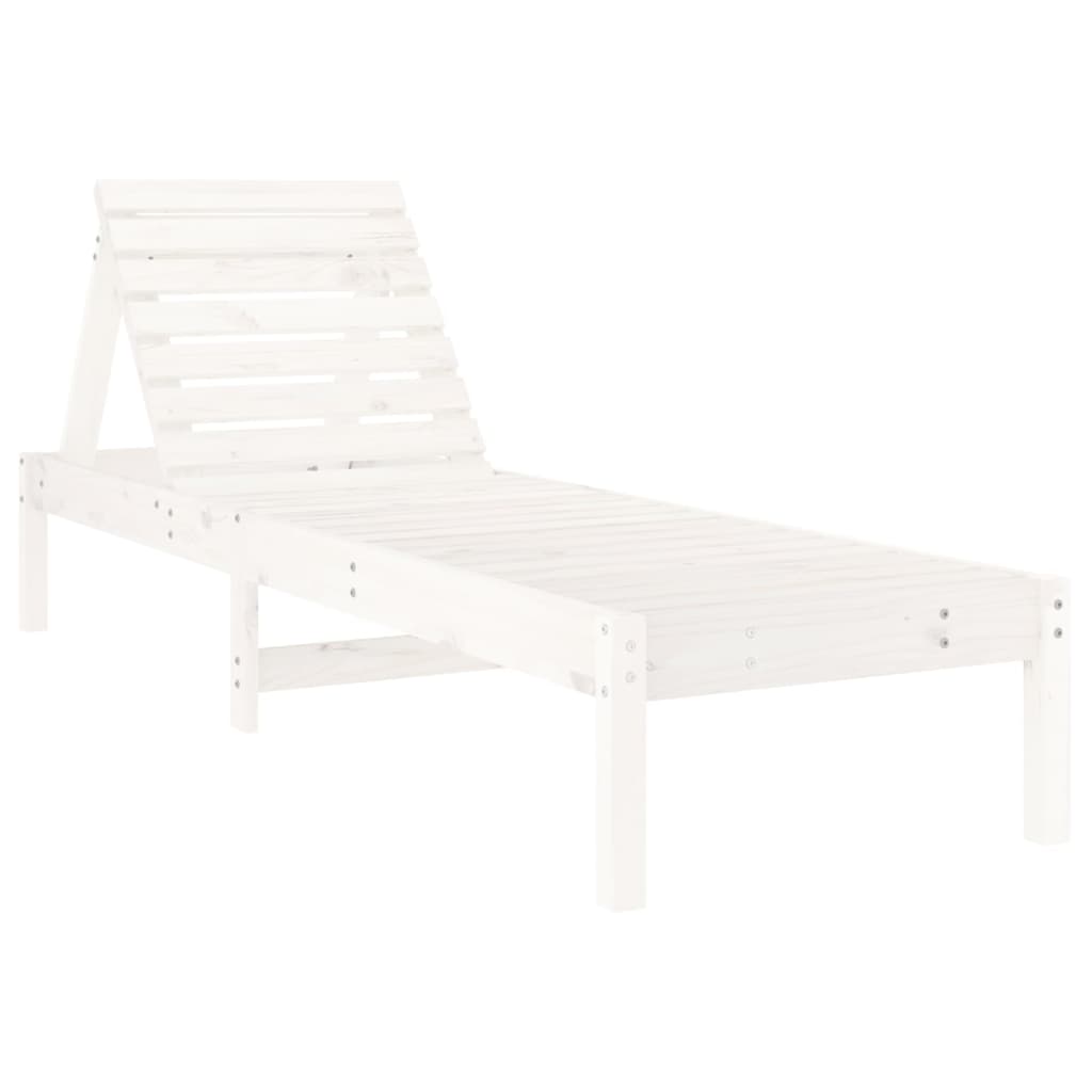 vidaXL Ligstoelen 2 st 199,5x60x74 cm massief grenenhout wit afbeelding