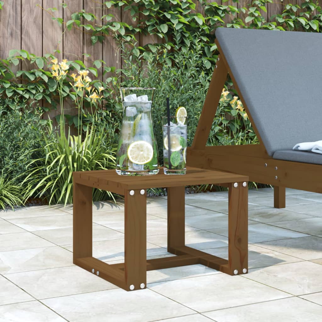 vidaXL Table d'appoint jardin marron miel 40x38x28,5cm bois massif pin