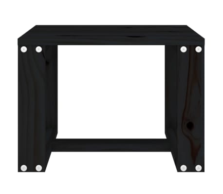 vidaXL Mesa de apoio p/ jardim 40x38x28,5 cm pinho maci&ccedil;o preto