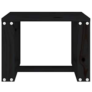 vidaXL Mesa de apoio p/ jardim 40x38x28,5 cm pinho maci&ccedil;o preto