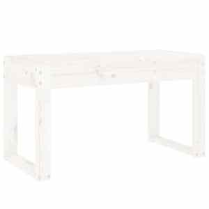 Zahradní lavice bílá 80 x 38 x 45 cm masivní borové dřevo - obrázek 2