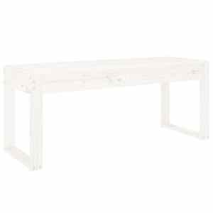Zahradní lavice bílá 110 x 38 x 45 cm masivní borové dřevo - obrázek 2