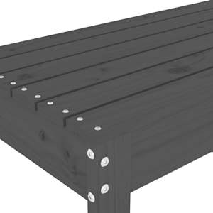 Zahradní lavice šedá 110 x 38 x 45 cm masivní borové dřevo - obrázek 6