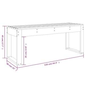 Zahradní lavice medově hnědá 110x38x45 cm masivní borové dřevo - obrázek 8