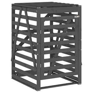 Úložný box na popelnici šedý 84x90x128,5 cm masivní borovice - obrázek 2