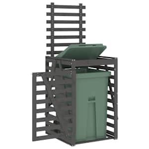 Úložný box na popelnici šedý 84x90x128,5 cm masivní borovice - obrázek 4