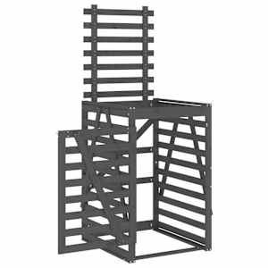 Úložný box na popelnici šedý 84x90x128,5 cm masivní borovice - obrázek 6