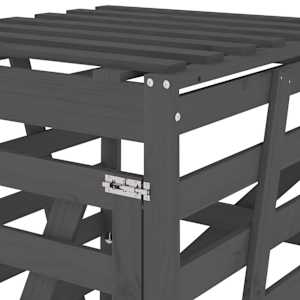 Úložný box na popelnici šedý 84x90x128,5 cm masivní borovice - obrázek 10