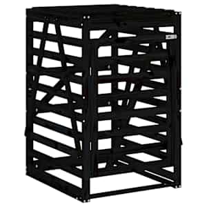 Úložný box na popelnici černý 84x90x128,5 cm masivní borovice - obrázek 2