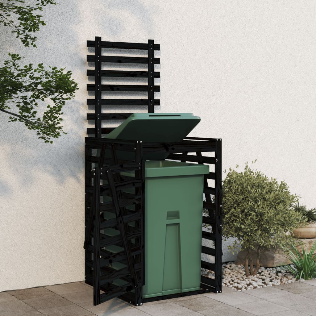  Úložný box pre odpadkový kôš čierny 84x90x128,5 cm borovica