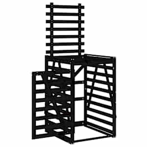 Úložný box na popelnici černý 84x90x128,5 cm masivní borovice - obrázek 6