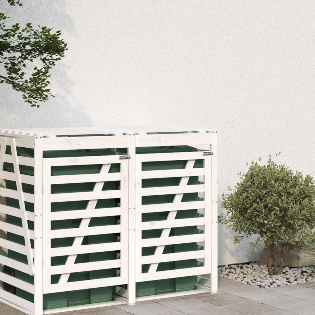 vidaXL Containerberging verlengstuk massief grenenhout wit afbeelding