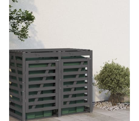 vidaXL udvidelse til skraldespandsskjuler massivt fyrretr&aelig; gr&aring;