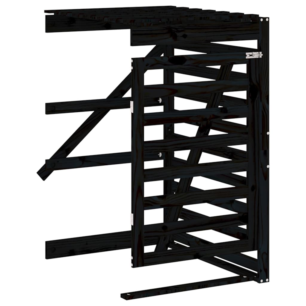 vidaXL Extensi&oacute;n para cobertizo de cubos de basura madera pino negro