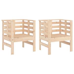 Zahradní židle 2 ks 61,5 x 53 x 71 cm masivní borové dřevo - obrázek 2
