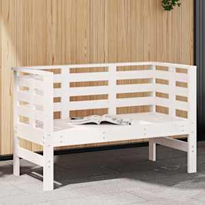Vrtna klop bela 111,5x53x71 cm trdna borovina