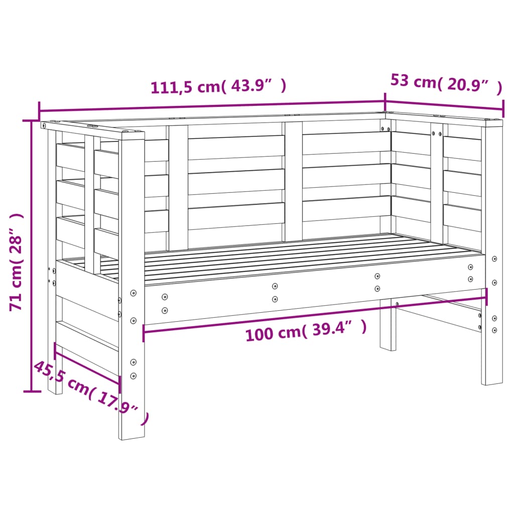 Set mobilier de grădină, 3 piese, gri, lemn masiv de pin