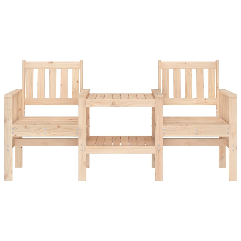 vidaXL Tuinbank met tafel 2-zits massief grenenhout afbeelding