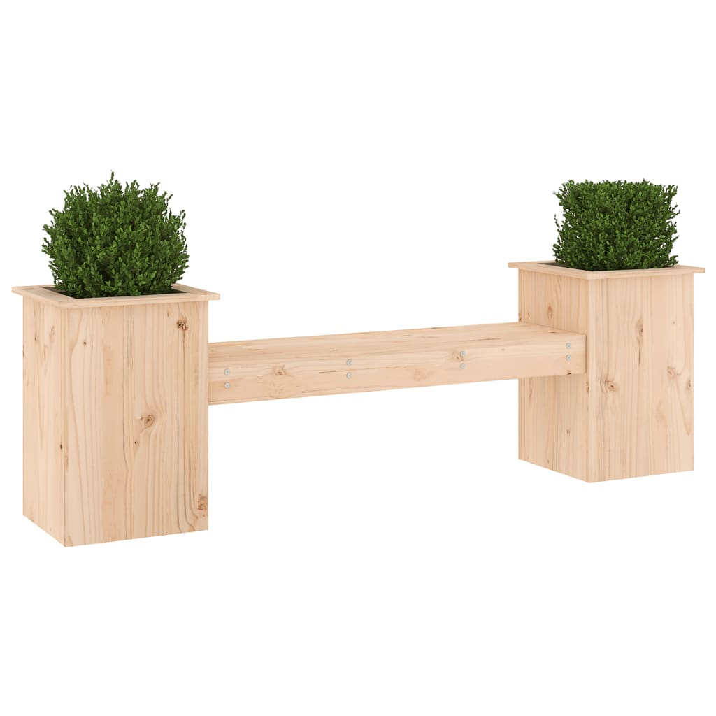 vidaXL Bankje met plantenbakken 184,5x39,5x56,5 cm grenenhout