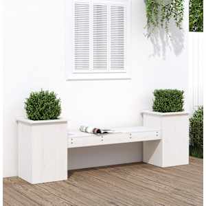 Klop z visoko gredo bela 184,5x39,5x56,5 cm trdna borovina