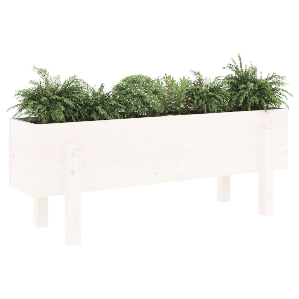 vidaXL Garden Raised Bed White 101x30x38 cm Solid Wood Pine