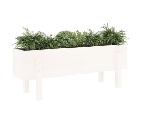 vidaXL Garden Raised Bed White 101x30x38 cm Solid Wood Pine