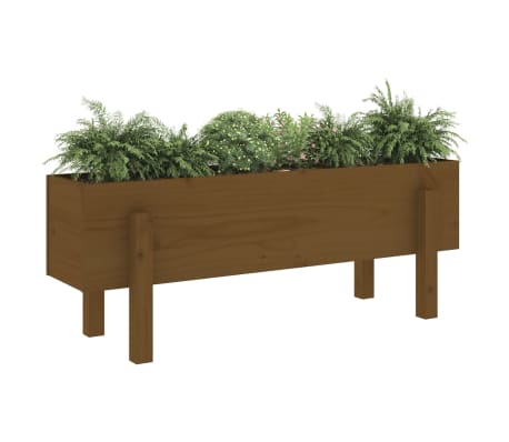 vidaXL Lit surélevé de jardin marron miel 101x30x38 bois de pin massif