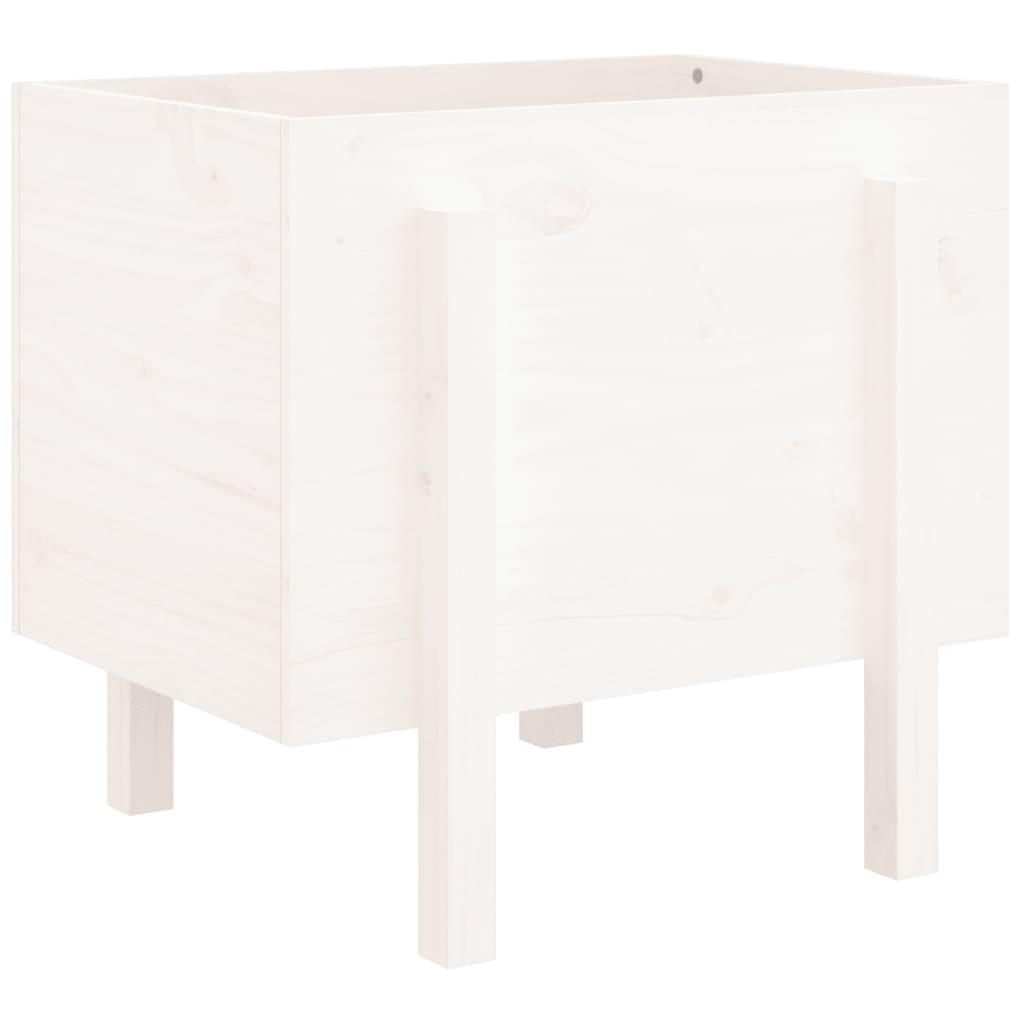 E-shop vidaXL Záhradný kvetináč biely 62x50x57 cm borovicový masív