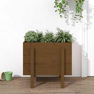 Vrtno korito medeno rjavo 62x50x57 cm trdna borovina