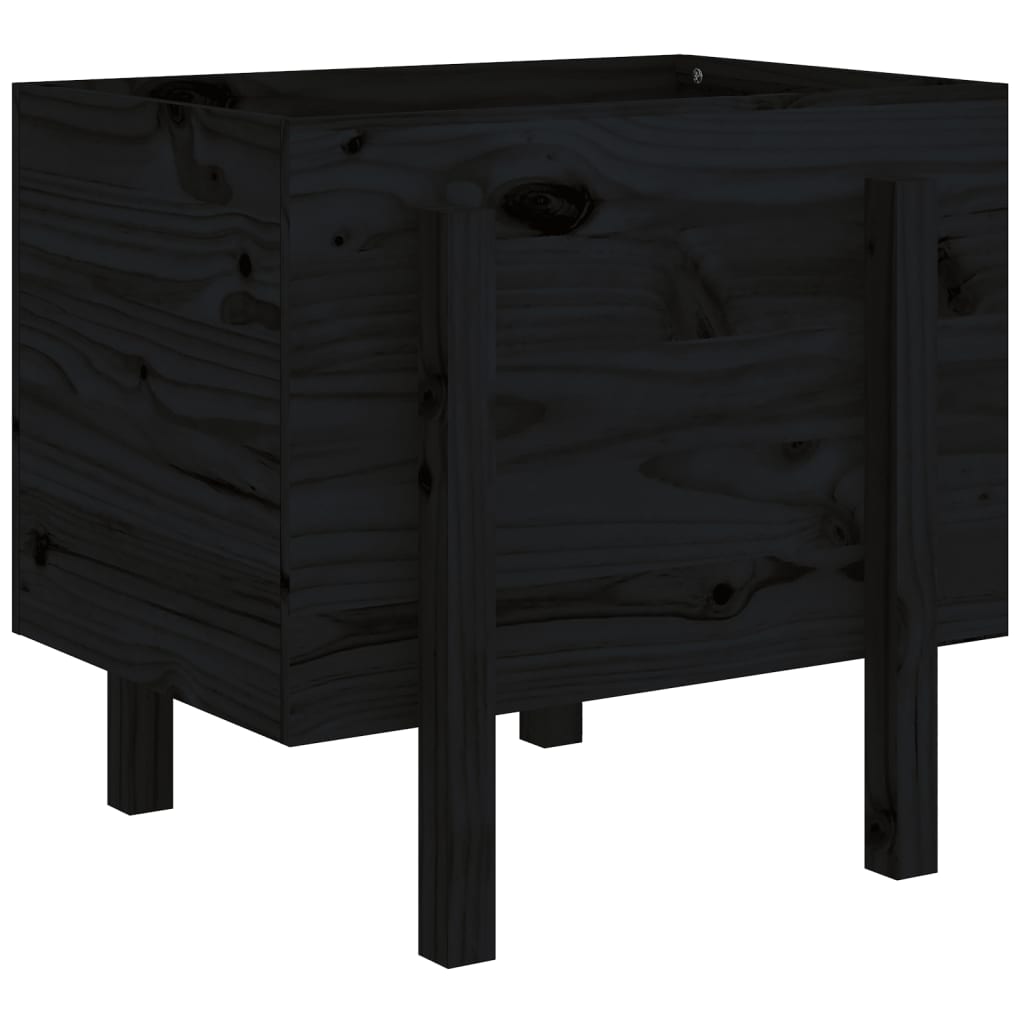 E-shop vidaXL Záhradný kvetináč čierny 62x50x57 cm borovicový masív