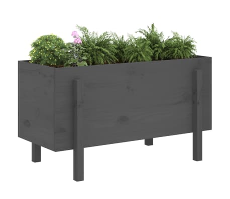 vidaXL Garden Raised Bed Grey 101x50x57 cm Solid Wood Pine