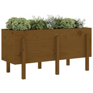 vidaXL Lit sur&eacute;lev&eacute; de jardin brun miel 121x50x57cm bois de pin massif