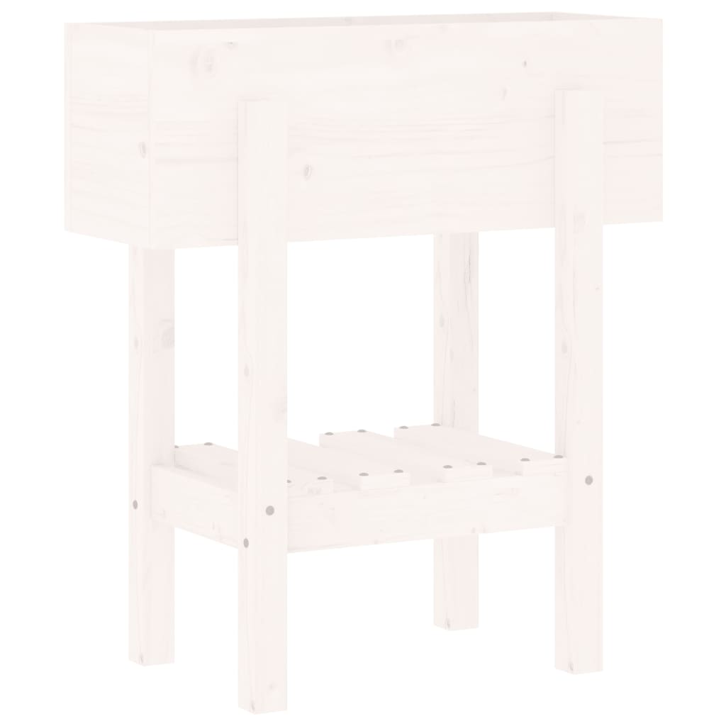 E-shop vidaXL Záhradný kvetináč, biely 62x30x69 cm, borovicový masív