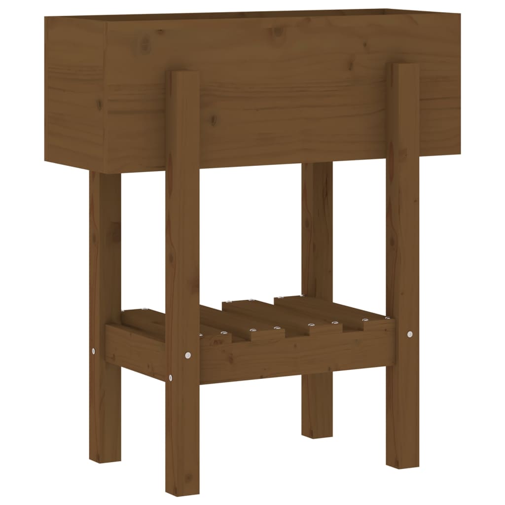 vidaXL Plantenbak 62x30x69 cm massief grenenhout honingbruin